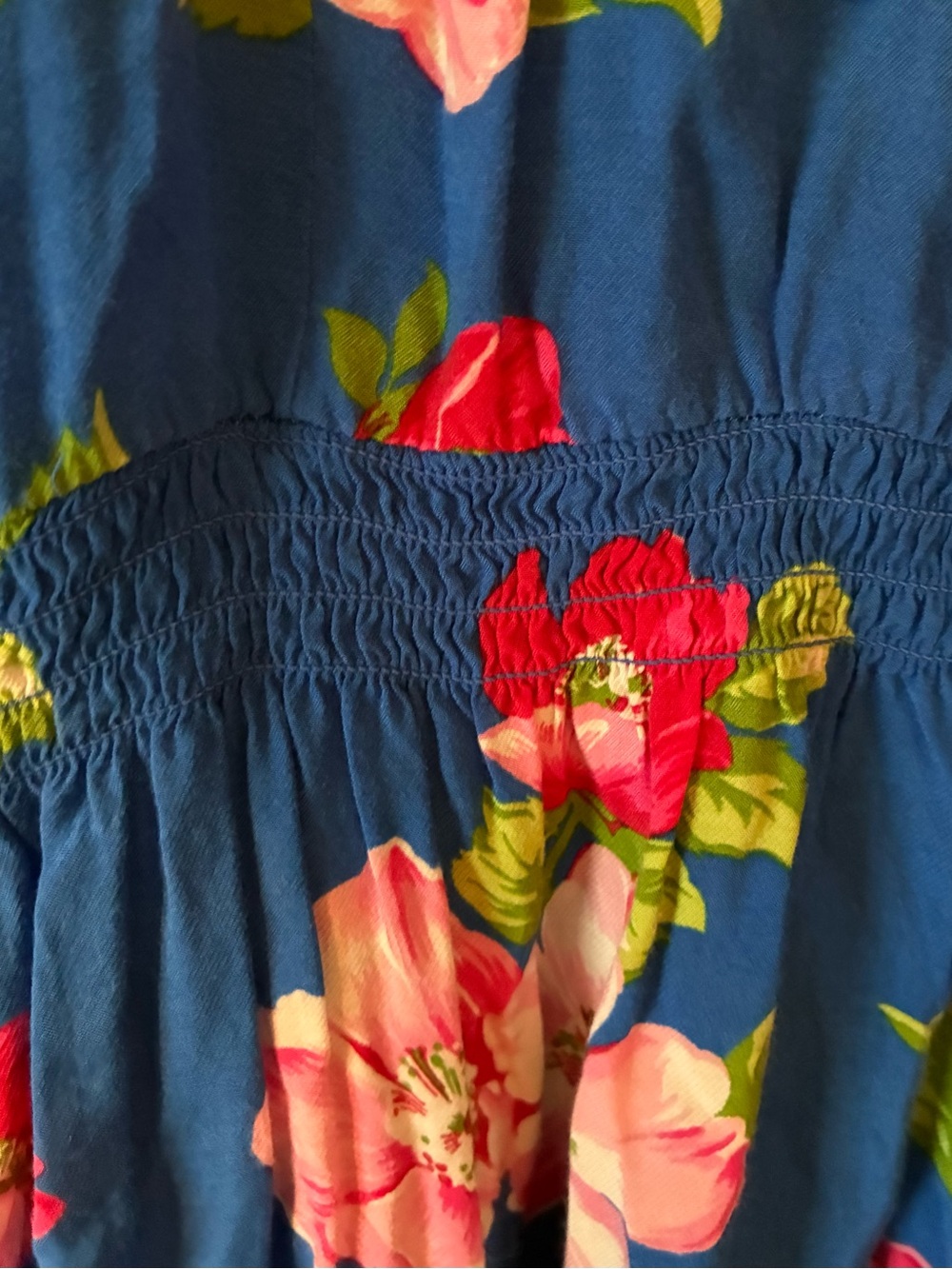 Hollister Blue Floral Mini Dress w/ Criss-Cross Back Straps Y2K Vacay Sundress M - Picture 7 of 10
